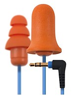Plugfones Contractor Orange Silicone and Foam Hearing Protection - Ear Plug Earbuds Headphones