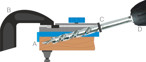 Pocket hole jig illustraion