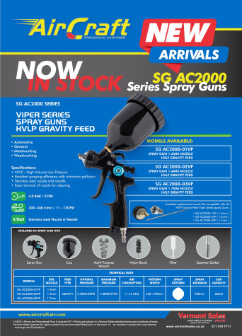Air Craft SG AC2000 Series Spray Guns Air Craft SG AC2000 Series Spray Guns