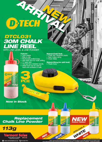 D-Tech 30m Chalk Line Reel