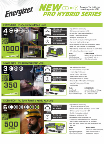 Energizer Pro Hybrid Series