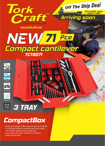 Tork Craft - 71 piece 3 tray cantilever toolbox