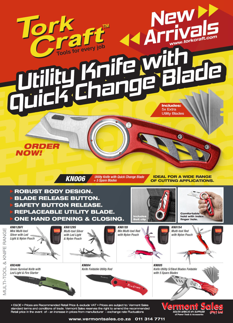 Tork Craft Utility Knife With Quick Change Blade KN006