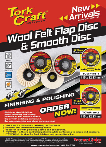 Tork Craft Wool Felt Flap Disc And Smooth Disc