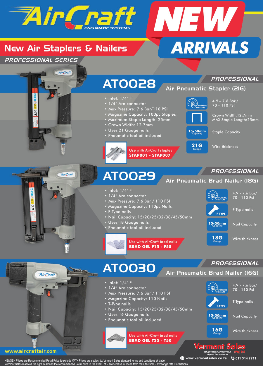 Aircraft - Air Staplers and Nailers