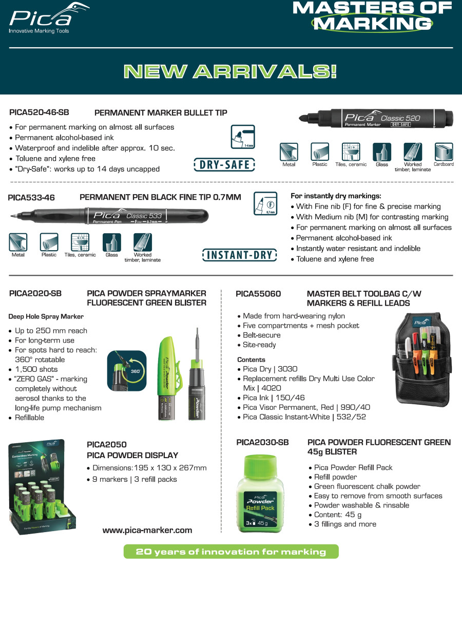 PICA Masters of marking new arrivals