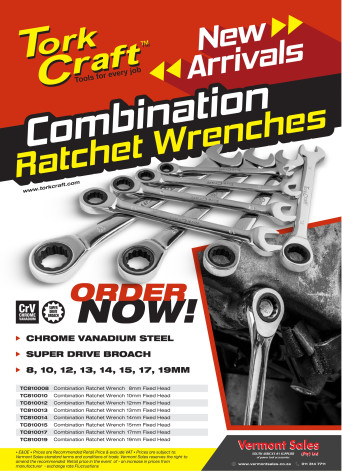 Tork Craft Combination Ratchet Wrenches
