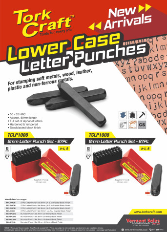 Tork Craft Lower Case Letter Punches