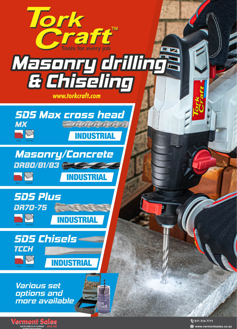 Tork Craft Masonry drilling and chiseling