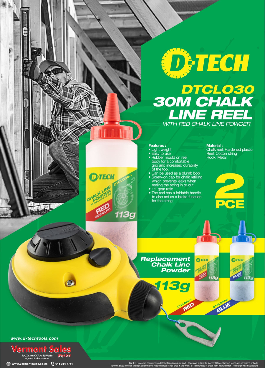 DTECH chalk line reel