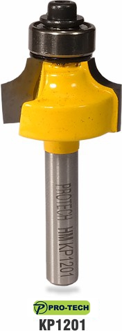 Corner ound or round-over router bit sample